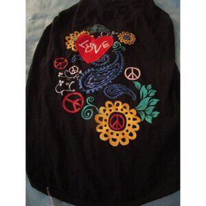 NWT East Side Collection Flower Child Tank Shirt Dog Pet Shirt Black Large